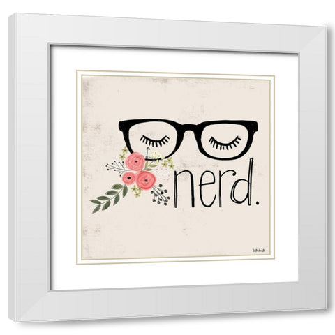 Nerd White Modern Wood Framed Art Print with Double Matting by Doucette, Katie