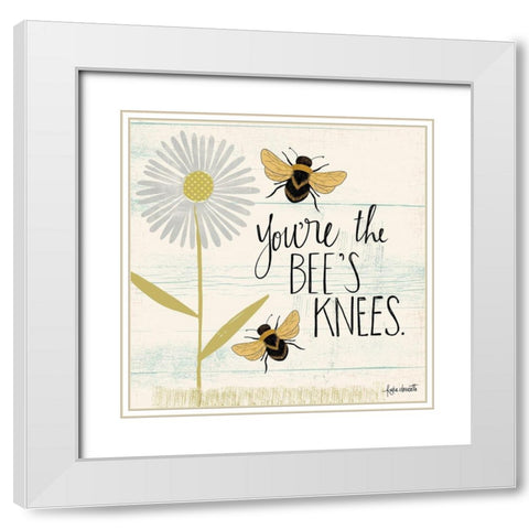 Bees Knees White Modern Wood Framed Art Print with Double Matting by Doucette, Katie