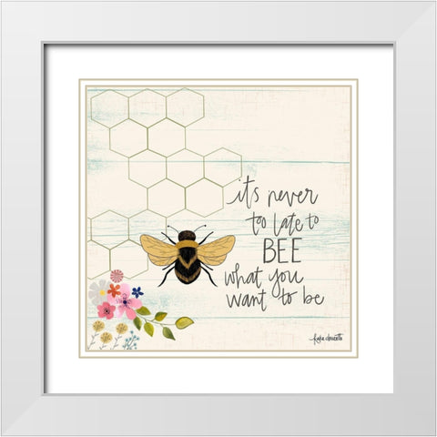 Never Too Late White Modern Wood Framed Art Print with Double Matting by Doucette, Katie