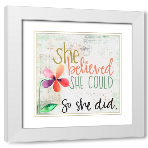 She Believed White Modern Wood Framed Art Print with Double Matting by Doucette, Katie
