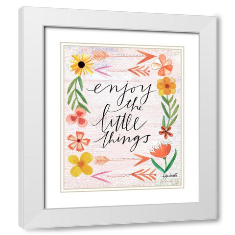 Enjoy the Little Things White Modern Wood Framed Art Print with Double Matting by Doucette, Katie