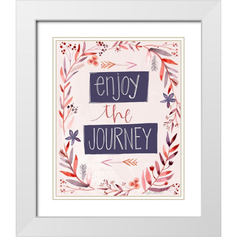 Enjoy the Journey White Modern Wood Framed Art Print with Double Matting by Doucette, Katie