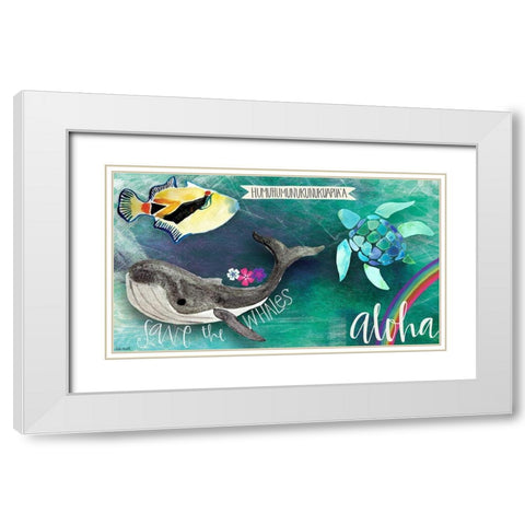 Hawaiian Sea Life White Modern Wood Framed Art Print with Double Matting by Doucette, Katie