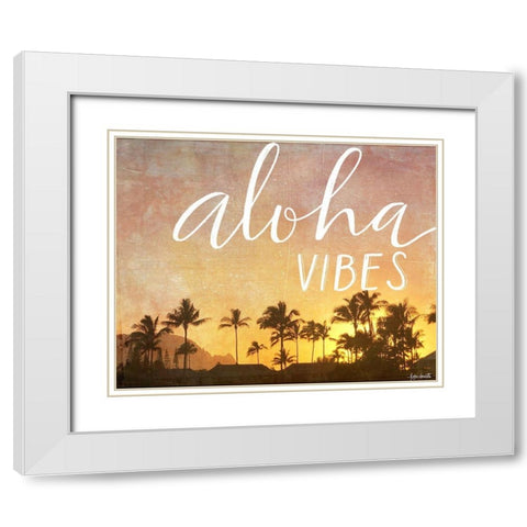 Aloha Vibes in White White Modern Wood Framed Art Print with Double Matting by Doucette, Katie