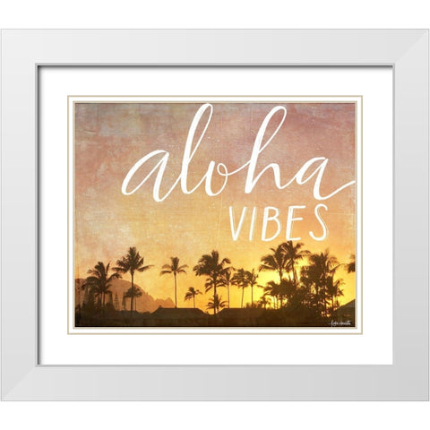 Aloha Vibes in White White Modern Wood Framed Art Print with Double Matting by Doucette, Katie