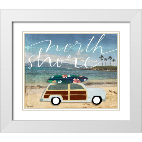 North Shore Surf Wagon White Modern Wood Framed Art Print with Double Matting by Doucette, Katie