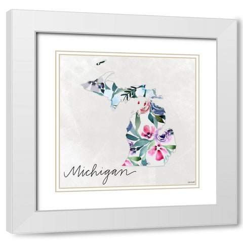 Michigan White Modern Wood Framed Art Print with Double Matting by Doucette, Katie