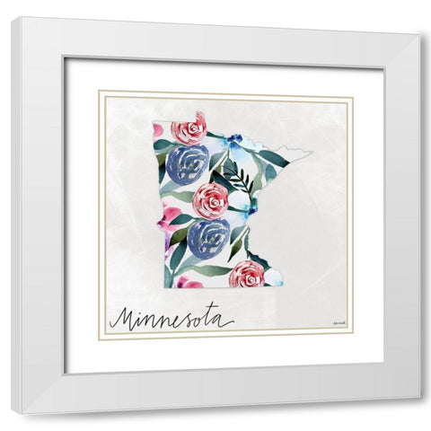 Minnesota White Modern Wood Framed Art Print with Double Matting by Doucette, Katie