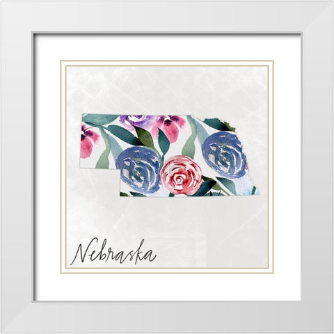 Nebraska White Modern Wood Framed Art Print with Double Matting by Doucette, Katie