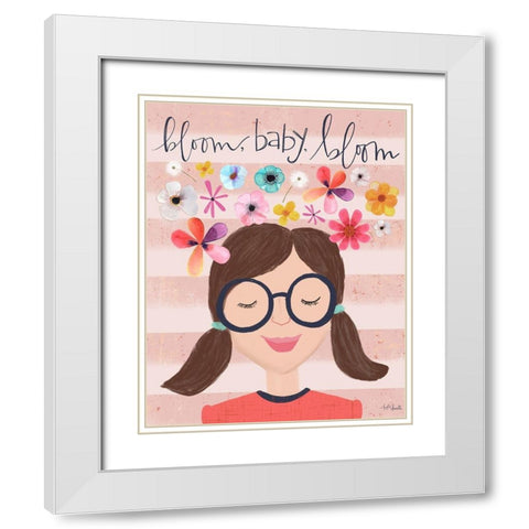 Bloom Baby Bloom White Modern Wood Framed Art Print with Double Matting by Doucette, Katie