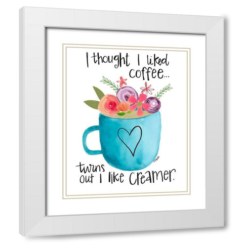 Coffee Creamer White Modern Wood Framed Art Print with Double Matting by Doucette, Katie