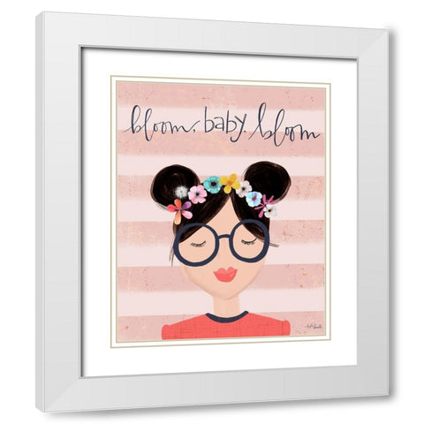 Bloom Baby Bloom White Modern Wood Framed Art Print with Double Matting by Doucette, Katie