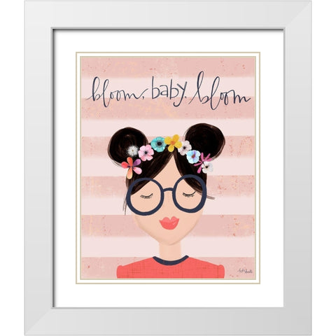 Bloom Baby Bloom White Modern Wood Framed Art Print with Double Matting by Doucette, Katie