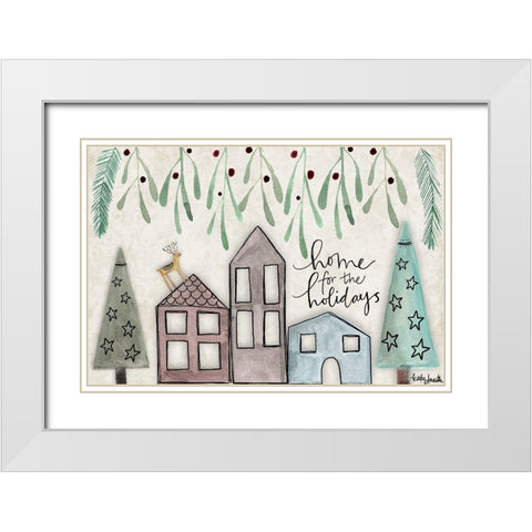 Home for the Holidays White Modern Wood Framed Art Print with Double Matting by Doucette, Katie