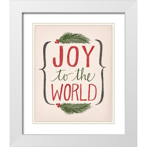 Joy to the World White Modern Wood Framed Art Print with Double Matting by Doucette, Katie