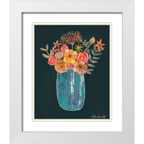 Floral Bouquet White Modern Wood Framed Art Print with Double Matting by Doucette, Katie