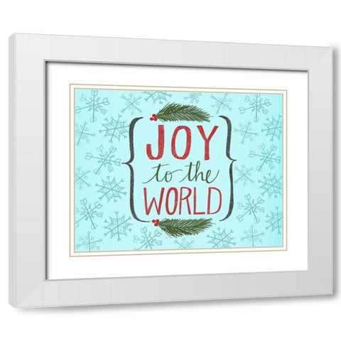 Joy to the World White Modern Wood Framed Art Print with Double Matting by Doucette, Katie