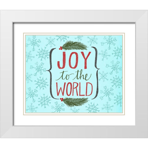 Joy to the World White Modern Wood Framed Art Print with Double Matting by Doucette, Katie