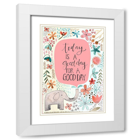 Good Day White Modern Wood Framed Art Print with Double Matting by Doucette, Katie