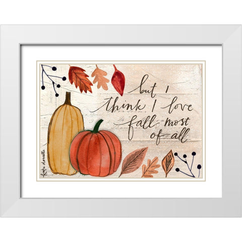 Love Fall White Modern Wood Framed Art Print with Double Matting by Doucette, Katie