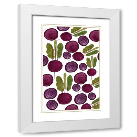 Beets Pattern White Modern Wood Framed Art Print with Double Matting by Doucette, Katie