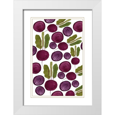 Beets Pattern White Modern Wood Framed Art Print with Double Matting by Doucette, Katie