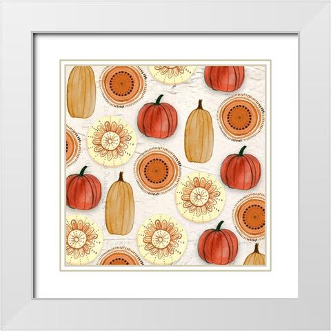 Bohemian Pumpkins White Modern Wood Framed Art Print with Double Matting by Doucette, Katie