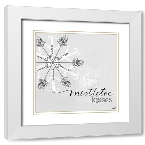 Mistletoe Kisses White Modern Wood Framed Art Print with Double Matting by Doucette, Katie