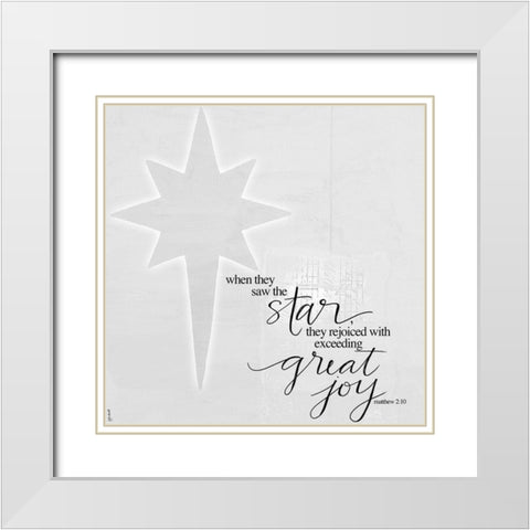 Star White Modern Wood Framed Art Print with Double Matting by Doucette, Katie