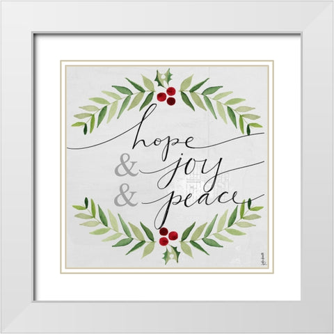 Hope and Joy and Peace White Modern Wood Framed Art Print with Double Matting by Doucette, Katie