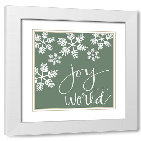 Joy to the World White Modern Wood Framed Art Print with Double Matting by Doucette, Katie