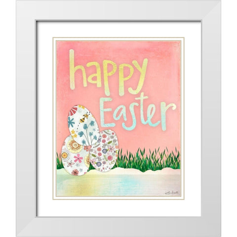 Happy Easter White Modern Wood Framed Art Print with Double Matting by Doucette, Katie
