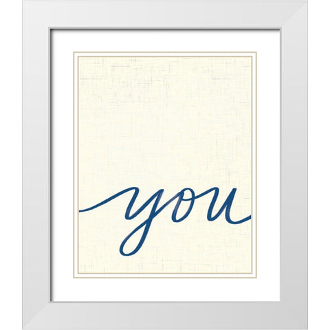 You White Modern Wood Framed Art Print with Double Matting by Doucette, Katie