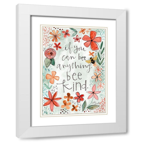 Bee Anything White Modern Wood Framed Art Print with Double Matting by Doucette, Katie