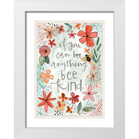 Bee Anything White Modern Wood Framed Art Print with Double Matting by Doucette, Katie