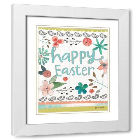 Happy Easter White Modern Wood Framed Art Print with Double Matting by Doucette, Katie