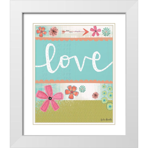 Love White Modern Wood Framed Art Print with Double Matting by Doucette, Katie