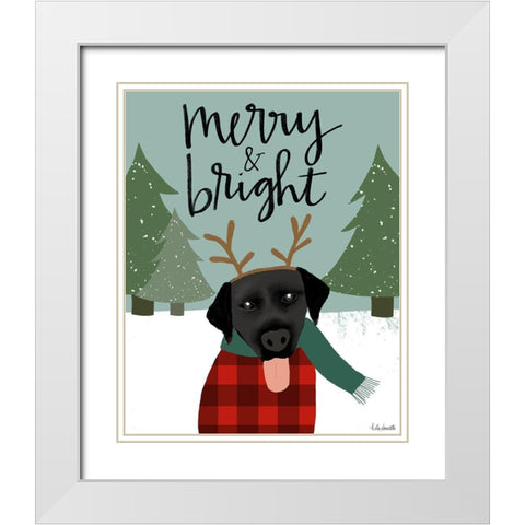 Merry and Bright White Modern Wood Framed Art Print with Double Matting by Doucette, Katie