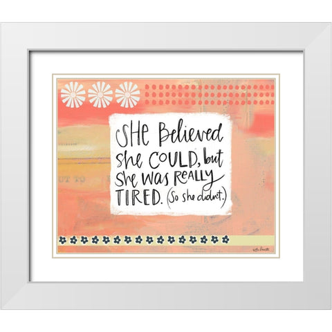 Was Really Tired White Modern Wood Framed Art Print with Double Matting by Doucette, Katie