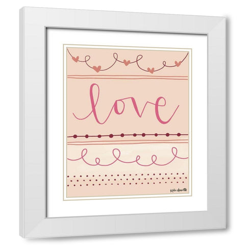 Valentine Love White Modern Wood Framed Art Print with Double Matting by Doucette, Katie