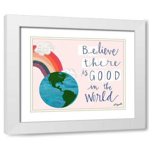 Believe White Modern Wood Framed Art Print with Double Matting by Doucette, Katie