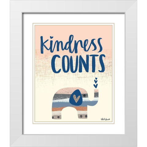 Kindness Counts White Modern Wood Framed Art Print with Double Matting by Doucette, Katie