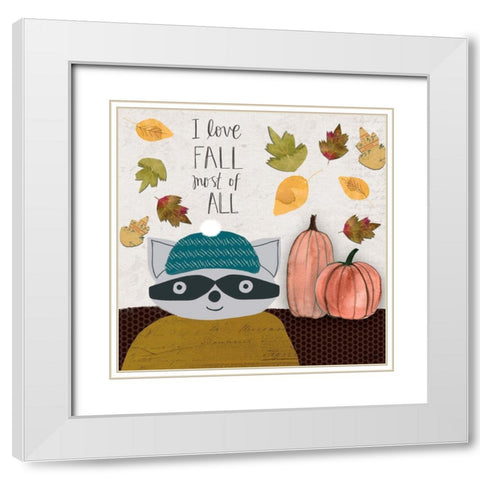 Love Fall White Modern Wood Framed Art Print with Double Matting by Doucette, Katie
