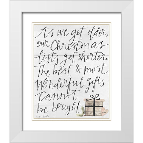 Gifts Cant Be Bought White Modern Wood Framed Art Print with Double Matting by Doucette, Katie