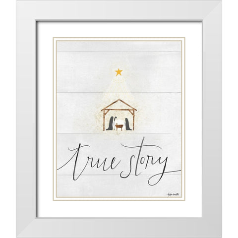 True Story White Modern Wood Framed Art Print with Double Matting by Doucette, Katie