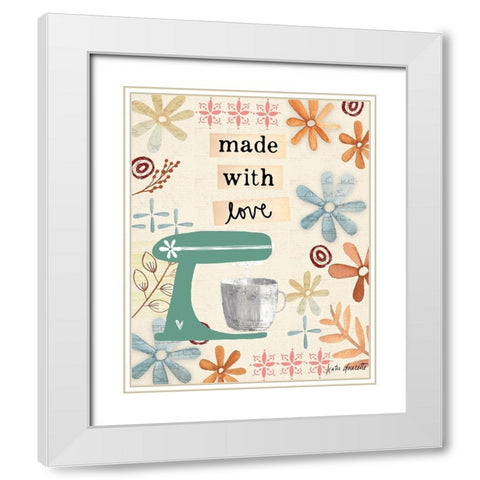 Made with Love White Modern Wood Framed Art Print with Double Matting by Doucette, Katie