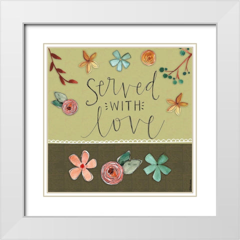 Served with Love White Modern Wood Framed Art Print with Double Matting by Doucette, Katie