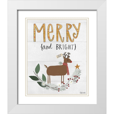 Merry and Bright White Modern Wood Framed Art Print with Double Matting by Doucette, Katie