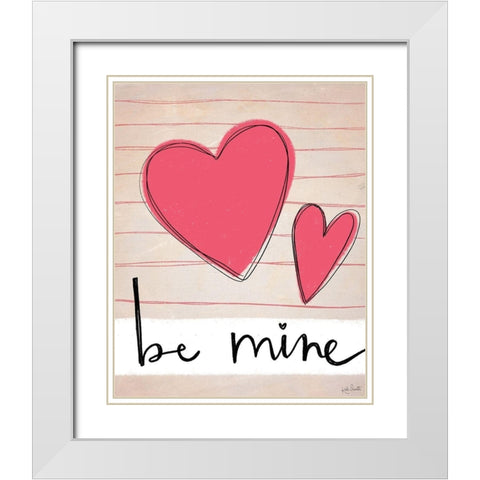 Be Mine White Modern Wood Framed Art Print with Double Matting by Doucette, Katie