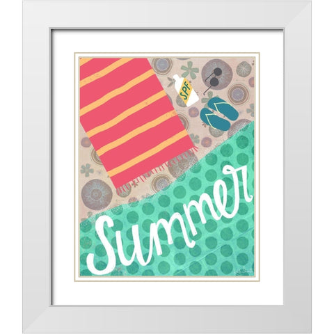 Summer Beach White Modern Wood Framed Art Print with Double Matting by Doucette, Katie